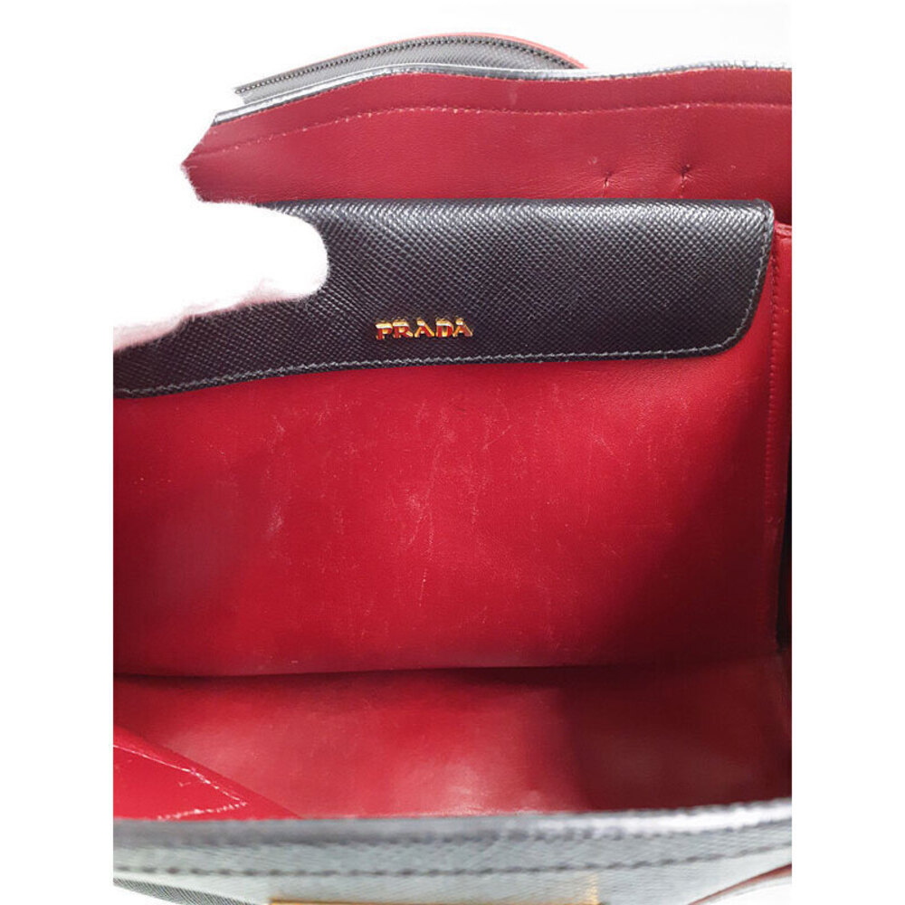 Prada Double Shoulder Bag black Saffiano leather - Picture 6 of 9